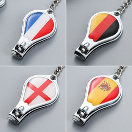 World Cup Openers FootballTeam Fans Small Gift Flag Pattern Nail Clipper Bottle Opener Keychain Souvenir ZXF7