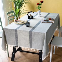 Table Cloth Nordic Striped Tablecloth Linen Rectangular Wedding Birthday Dining Banquet Decoration Luxury Cover