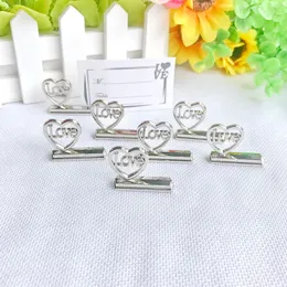 100PCS LOVE Theme Party Decoration Gift Wedding Place Card Holder Favours Heart Design Photo Name Cards Holder Bridal Shower Favour