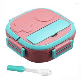 Dinnerware Sets 550ML 3 Grids With Spoon Stainless Steel Insulated Lunch Box For Baby Child Student Camping Picnic Container Bento