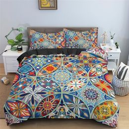 Bedding sets Fanaijia Boho Bedding Sets queen Size Bohemia Mandala Duvet Cover and Pillowcase Drop 221010