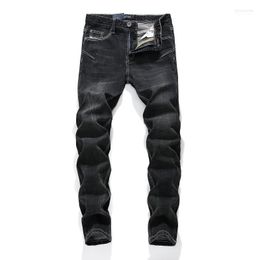 Men's Jeans Men's 2022 Classic Trousers Solid Denim Pants Men Business Casual Stretch Mid Slim 29-38 Size