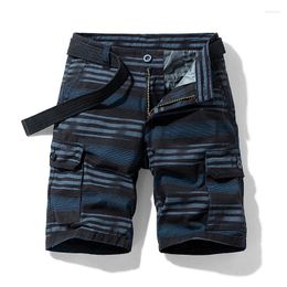 Мужские шорты Pure Cotton Summer Mens Cargo Boys Casual Pocket Streetwear Plus Size Stripe Мужская длинная Бермудские острова Z142