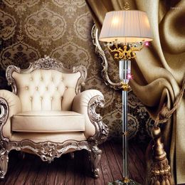 Floor Lamps European Crystal Lamp Living Room Villa Court Vertical Gold For