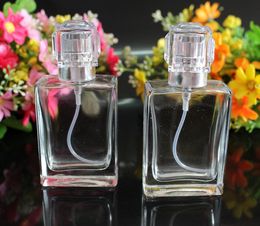 30ML Glass Perfume Spray Bottles Portable Clear Spray Bottls With Aluminium Atomizer Empty Cosmetic Case SN379