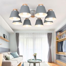 Pendant Lamps Modern Log Design Living Room Ceiling Chandelier Kitchen Bedroom Lamp Villa Interior Lighting E27 Bulb