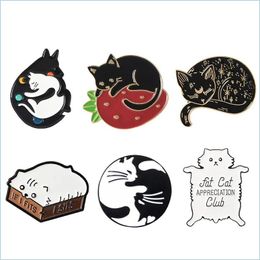 Other Household Sundries Meow Cat Garten Enamel Pins Box Kitten Hing Cats Badge Custom Brooch Bag Clothes Lapel Pin Cartoon Animal Je Dhqw4