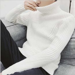 Men's Sweaters White Black Turtleneck Men Pullovers Winter Thicken Cashmere Mens Knitted Jumpers Male Turtle Neck Pull G221010