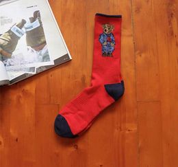 Wholesale 2027 autumn and winter bear printing vintage style denim sports men's socks stockings
