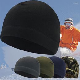 Berets Outdoor Polar Fleece Sports Hat Unisex Winter Solid Colour Soft Warm Watch Cap Tough Cycling Skiing Tactical Running