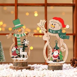 Christmas Decorations Wooden Decoration For Home Tree Pendant Wood Ornaments Navidad Year 2022 Party Small Gift Snow