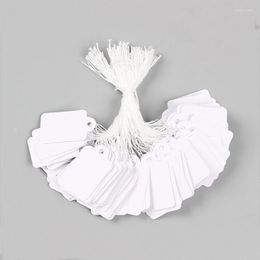 Jewellery Pouches 100Pcs White Gift Tags Sign With String Party Favour Paper Label Cards Wishing Tree Name Place Hanging Packing Show