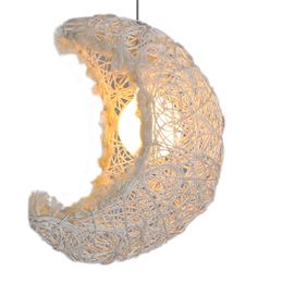 Crescent Moon Hallway Pendant Lamp Country Rustic Bedroom Corridor Balcony Dining Room Hanging Suspension Light