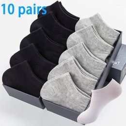 Men's Socks Wholesale Prices 10 Pairs 20pcs Women Breathable Sports Solid Colour Boat Comfortable Cotton Ankle White