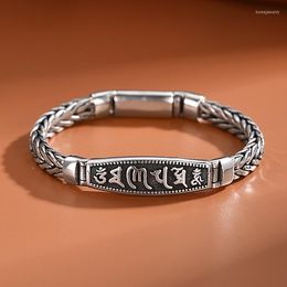 Handmade Retro Chopin Link id bracelets with Six True Words - Men's and Women's Fashion Jewelry in Folk Style