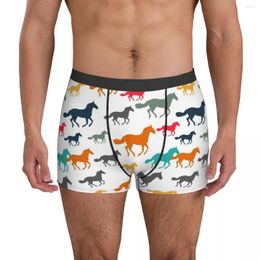 Underpants Colourful Horses Underwear Cartoon Horse Print Design Boxershorts High Quality Males Breathable Boxer Brief Gift Idea