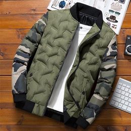 Mens Down Parkas Mens Winter Jackets Coats Outerwear Clothing Camouflage Bomber Jacket Mens Windbreaker Thick Warm Male Parkas Military 221010