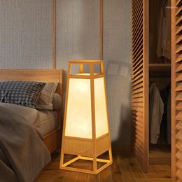 Floor Lamps Solid Wood Lamp Modern Minimalist Dining Room And Study Bedroom Tea Living Tatami Chinese Decoration