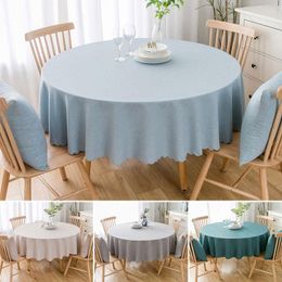 Table Cloth Cotton Linen Waterproof Oilcloth Round Kitchen Tablecloth Picnic Decorative Plates Birthday Decoration