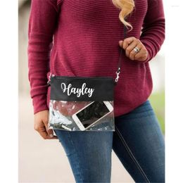 Cosmetic Bags Personalized Stadium Bag Clear Purse Custom Name Monogrammed Wedding Birthday Party Gifts Clutch