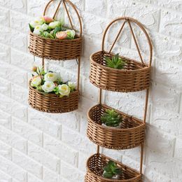 Christmas Decorations Bathroom Storage Rack Plastic Rattan Wall-Mounted Kitchen Flowers And Plants