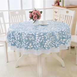 Table Cloth Flower Style Thick Round Pastoral PVC Plastic Kitchen Tablecloth Oilproof Decorative Waterproof Fabric Cover