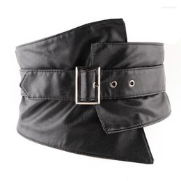 Belts European Fashion Soft Pu Leather Elastic Waistband Women Buckle Adjustable Suit Shirt Belt Waist Strap Wide Irregular CinturonesBelts