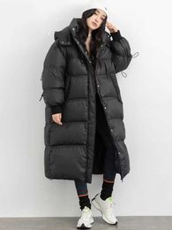 Women's Down Parkas Long Jacket Winter Women 2022 Thicken Parka Cotton High Quality Fashion Hooded Female Long Coat Padded Warm Black Outwear T221011