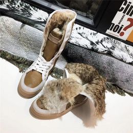 High Boots Casual Shoes Women Boots Snow Suede Fashion Boot Winter Real Fur Slides Classicoutdoor Warm