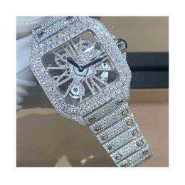 2022 Digner Watch Custom Luxus Iced Out Fashion mechanische Uhr Moissanit und Diamant kostenloser Versand