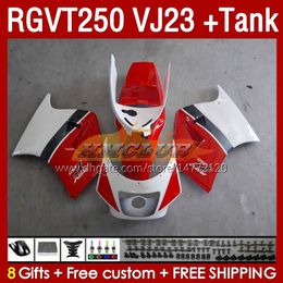 Fairings Kit & Tank For SUZUKI white red blk RGV250 SAPC VJ23 RGVT250 RGV-250CC 97 98 Bodywork 161No.10 RGVT-250 RGV-250 Panel RGVT RGV 250 CC 250CC 1997 1998 ABS Fairing