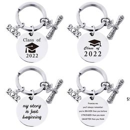 Stainless Steel Graduation Keychain Party Favour Pendant Metal Key Chain Luggage Decoration Creative Graduation Gift Christmas