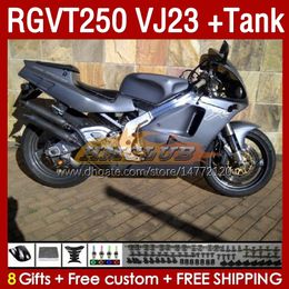 Full grey glossy Fairings & Tank For SUZUKI RGV250 VJ23 SAPC RGV-250CC RGVT-250 1997 1998 Bodyworks 161No.100 RGV-250 RGVT250 97 98 RGVT RGV 250CC 250 CC 97-98 Fairing Kit