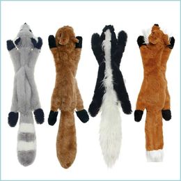 Dog Toys Chews Cute Plush Toys Squeak Pet Wolf Rabbit Animal Dog Chew Squeaky Whistling Invoed Squirrel Drop Delivery 2022 Home Gard Dhhyb