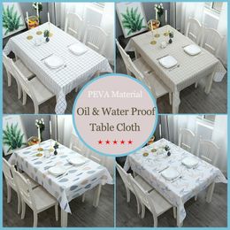 Table Cloth Nordic PVC Rectangular Plaid Tablecloth Waterproof Oilproof Dining Colth Cover Mat Oilcloth Antifouling Mantel Desk Decor