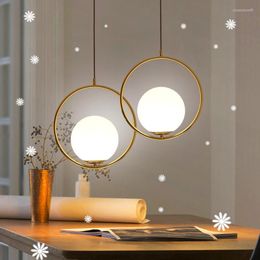 Pendant Lamps Arrival Ball Shape Glass Material Crative LED Light Include Bulb Indoor Bedroom Bedside Lamp El Restaurant