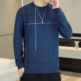 Men's Sweaters Fashion Brand Stripe Wool Sweater Mens Top Quality Knit Cashmere Pullover Fall Winter Handsome Leisure Soft Male G221010