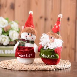 party themes decorations UK - Christmas Decorations Tabletop Decoration Santa Snowman Cartoon Doll Ornament For Theme Party Wedding Polyester Crafts U90A