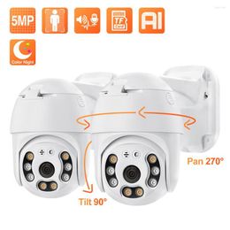 Techage 5MP PoE IP Camera Two-way Audio Outdoor Waterproof PTZ Security Surveillance AI Human Detect For CCTV System