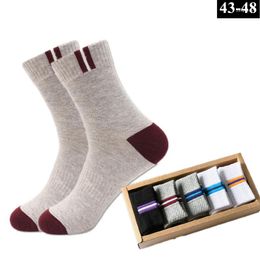 Men's Socks DOIAESKV 5 Pairs PLus Size Cotton Men Business Durable Stitching Fashion Causal Sock Male Boy Stretchy Meias EU 43-48