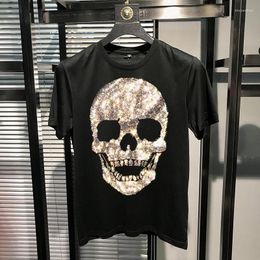 Men's T Shirts Top Quality Summer T-Shirt Diamond Silver Skull Short Sleeve Super Fast Delivery Factory