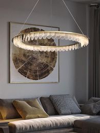 Pendant Lamps Light Luxury Post-modern Living Room Lamp Stainless Steel Dining Bedroom Creative Chandelier