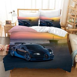 Bedding Sets Sports Car Duvet Capa 3d Racing Car Bedding Conjunto Queen King Size com fronhas Men