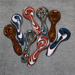 4" glass pipes oil burner heady glass smoking pipe Colourful handpipe water bubbler dab rig spoon