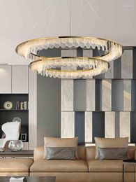 Pendant Lamps Postmodern Light Luxury LED Living Room Chandelier Net Red Lighting Creative Nordic Minimalist