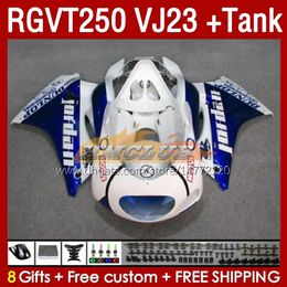 Fairings Kit & Tank For SUZUKI RGV250 SAPC VJ23 RGVT250 RGV-250CC 97 98 Bodywork 161No.32 RGVT-250 RGV-250 Panel RGVT RGV 250 CC 250CC 1997 1998 ABS Fairing blue white