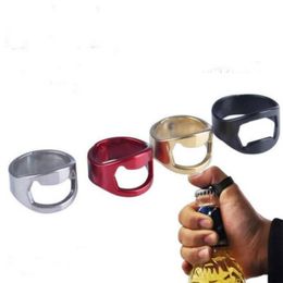 Portable Finger Ring Bottle Openers Colourful Stainless Steel Beer Bar Tool RRE14858