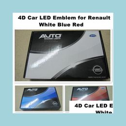 Car Badges 9.4X7.55 Cm Car Led Badges White Blue Red 4D Emblem Rear Logo Lights Drop Delivery 2022 Mobiles Motorcycles Exterior Access Dhhog