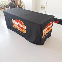 Table Cloth 6ft Custom Printing Personalize Logo Open Back Fitted