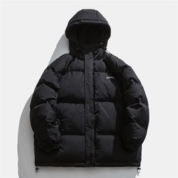 Mens Down Parkas Colourful Mens Winter Jacket Coat Oversize Parka Korean Mens Puffer Jacket Harajuku Hip Hop Hooded Coats Men Women Winter Parka 221010